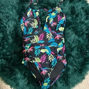 NWT Inara Vibrant Leaf Print Swimsuit